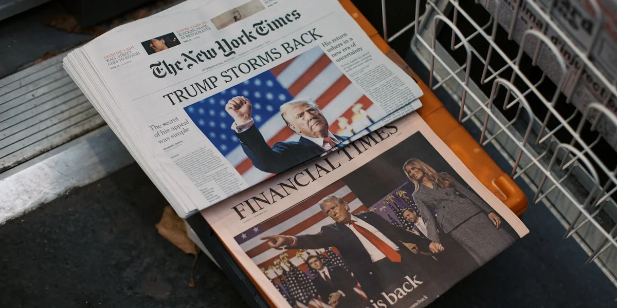 A newspaper sitting on top of a metal dishwasher