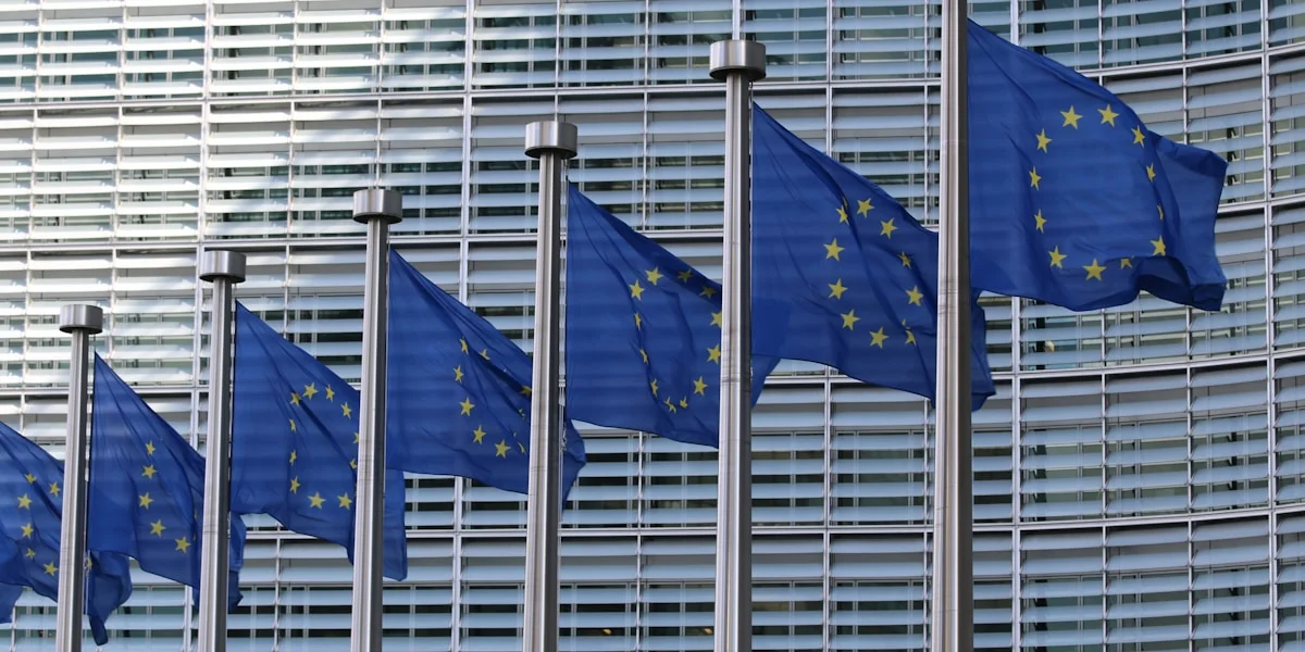 row of european union flags