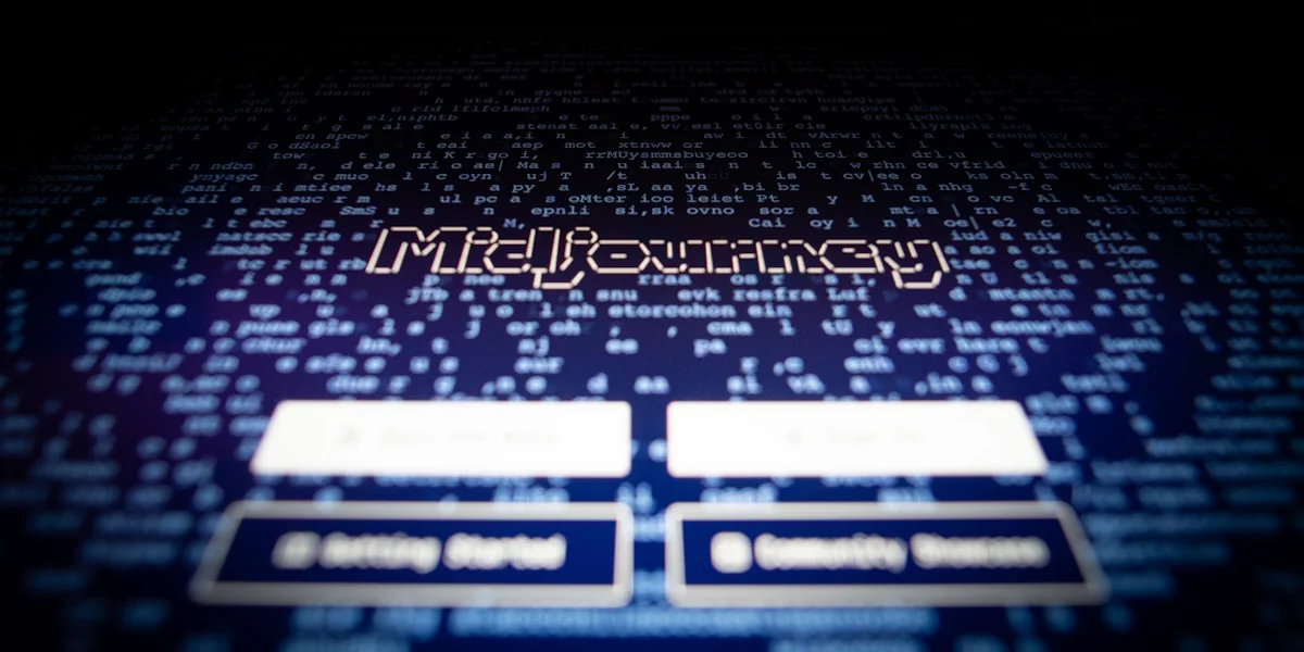 a close up of a computer screen with the words mid - journey on it