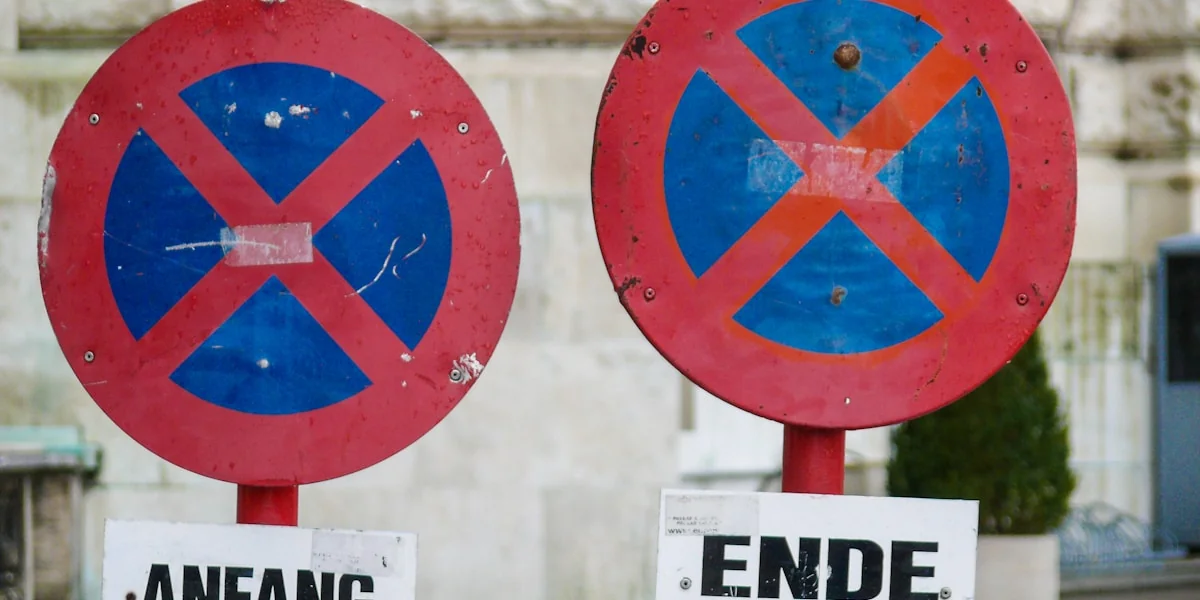 No parking signs mark beginning and end.