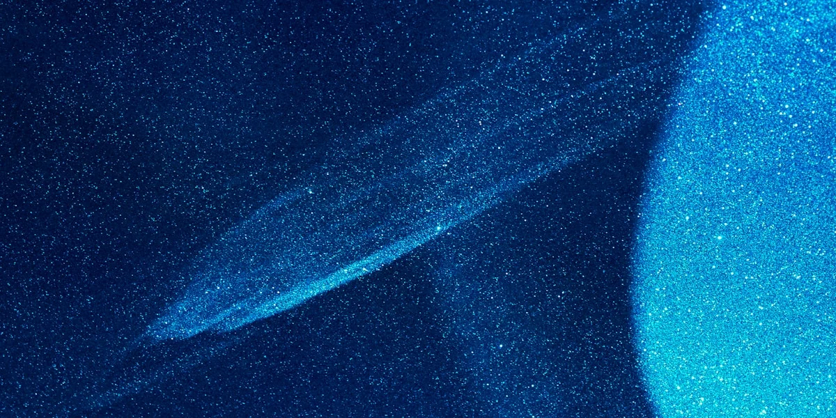 blue textile with white light