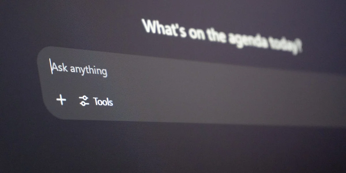 Digital interface with "ask anything" prompt.