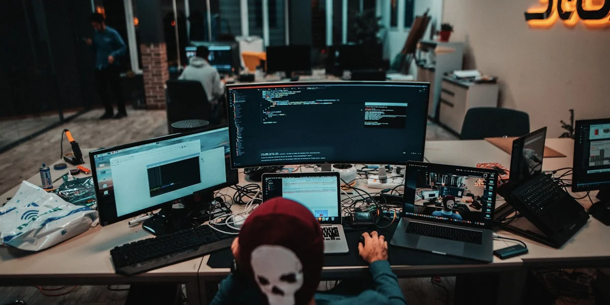 Portable offline Linux AI device on a dark desk