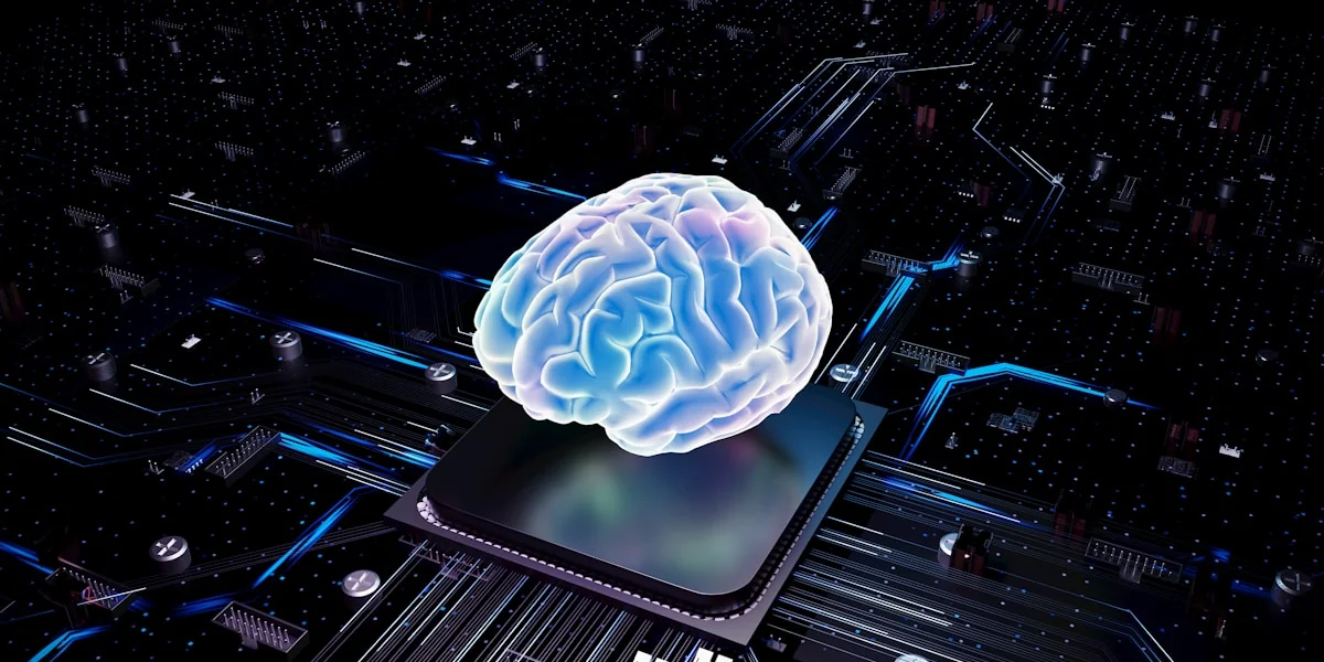 A brain over cpu represents artificial intelligence