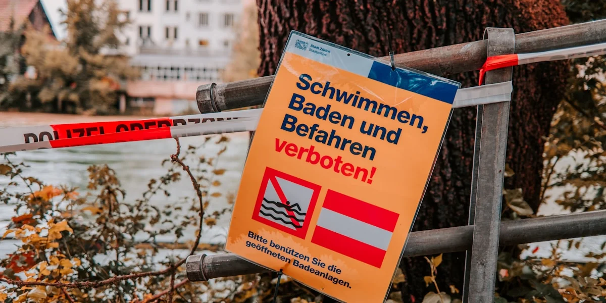 red and white road sign