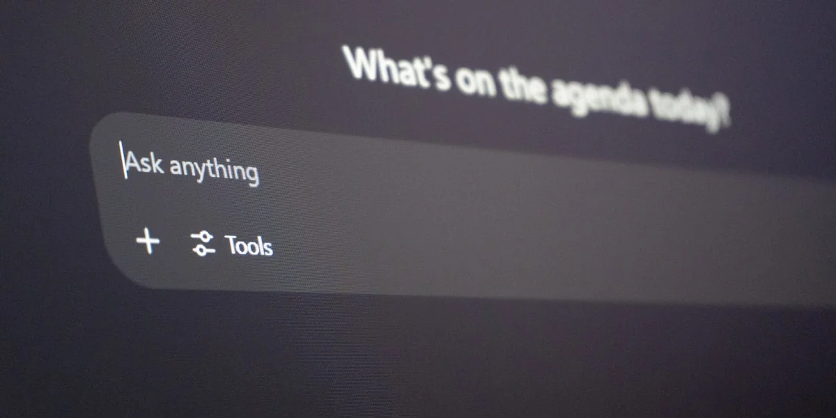 Digital interface with "ask anything" prompt.