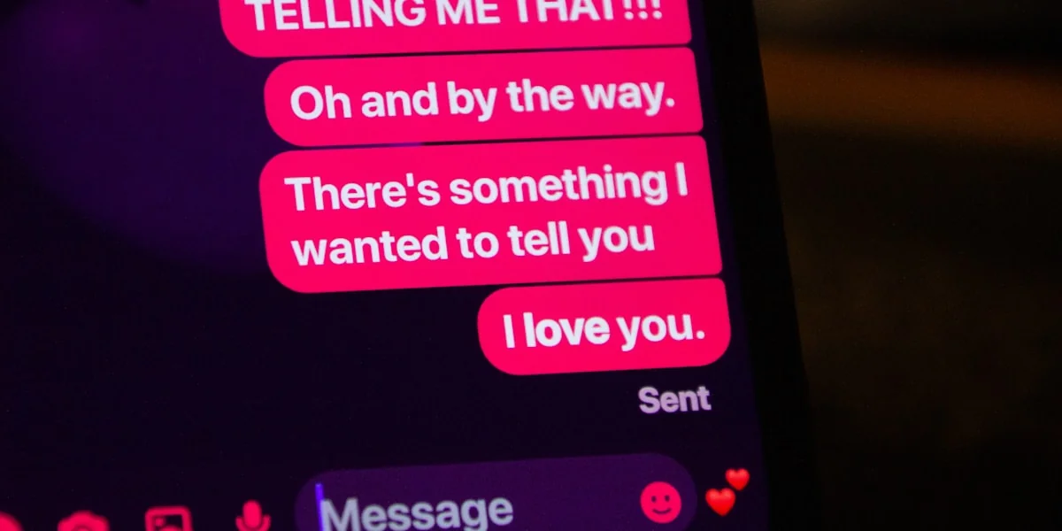 Text message conversation on a phone screen.