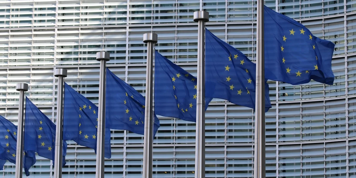 row of european union flags