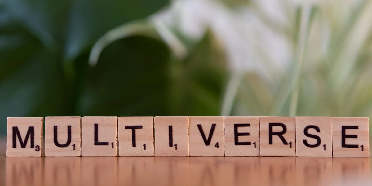 A close up of a block that says multiverse