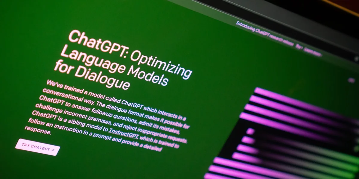 a computer screen with a text description on it