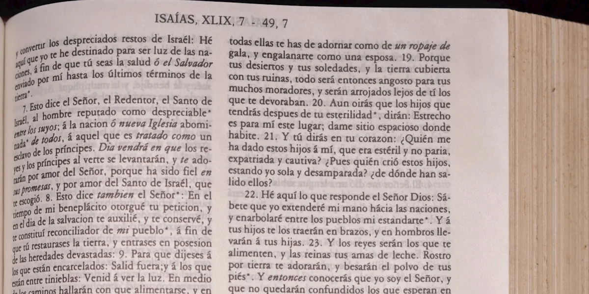 A book opened to a page of text