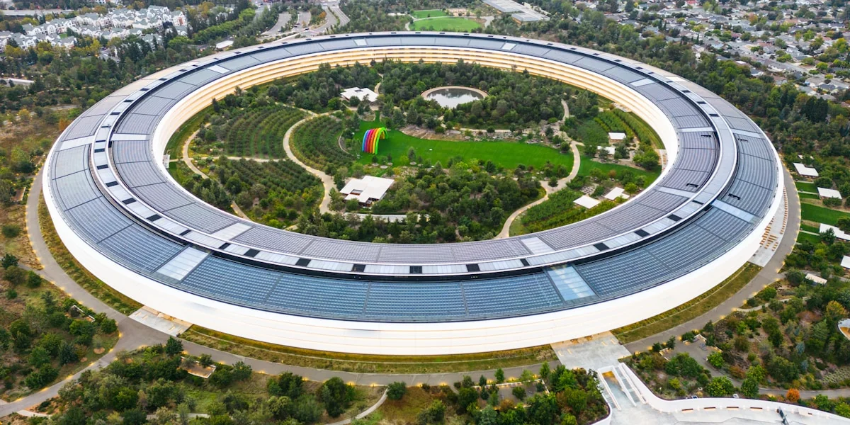 an aerial view of a stadium