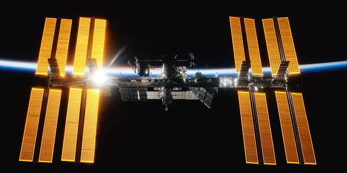 International Space Station orbits earth