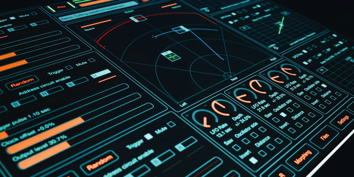 A close up of a control panel in a dark room
