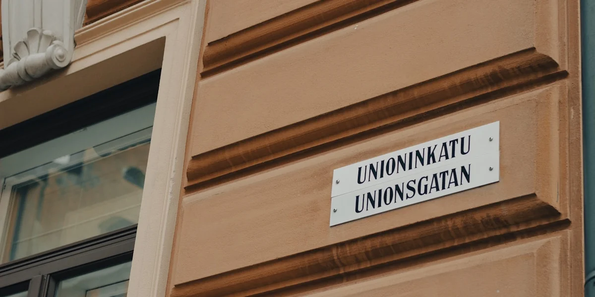 a sign on the side of a building