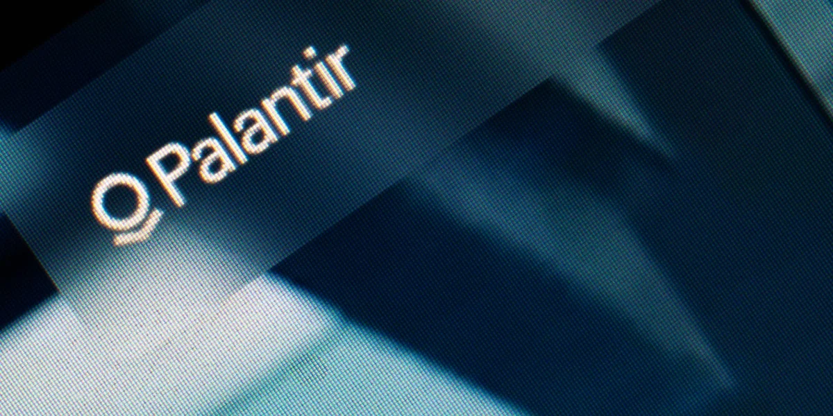 Palantir logo on a dark background